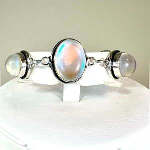 Fire Topaz 🔥 925 Ovals Synthetic Gemstones Bracelet